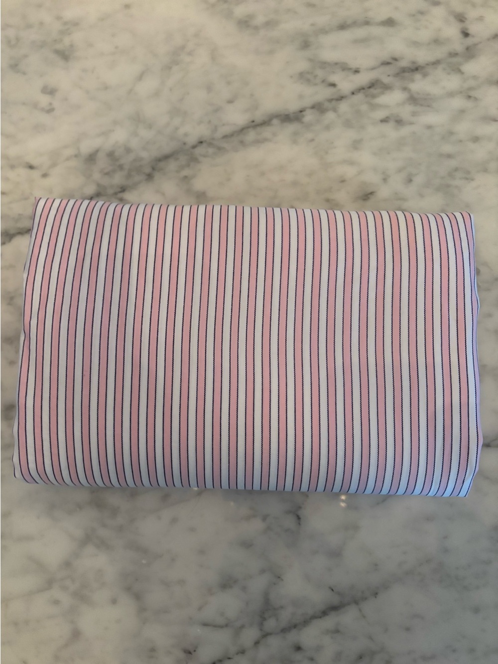 Ralph Lauren Queen flat sheet pink and white stripes